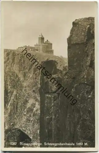 Riesengebirge - Schneegrubenbaude 1936 - Foto-AK