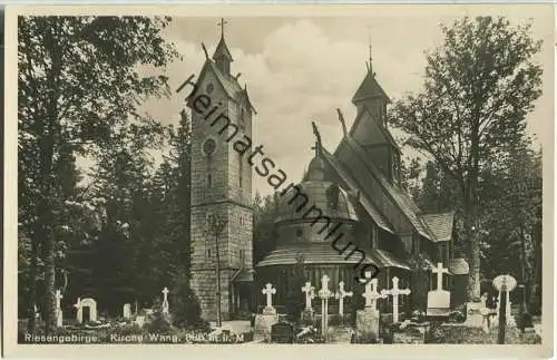 Kosciolek Wang - Kirche Wang - Friedhof - Foto-AK