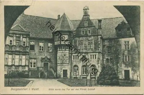 Burgsteinfurt - Blick durch das Tor auf das Schloss - Verlag M. Glückstadt & Münden Hamburg gel.