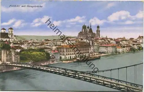 Passau - Hängebrücke - Verlag A. Alt Passau gel. 1928