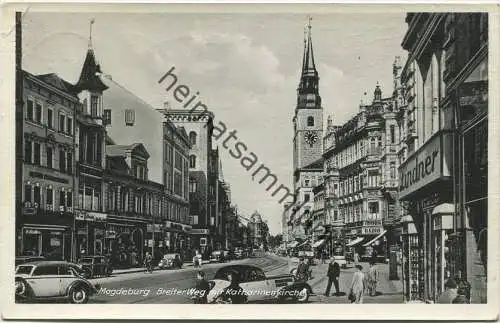 Magdeburg - Breiter Weg - Katharinenkirche - Verlag J. Bettenhausen Dresden gel. 1937