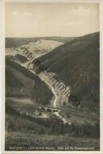 Ludwigsstadt - Gebirgstal - Blick auf die Rennsteighöhen - Foto-AK - Verlag Julius Escherich gel. 1934