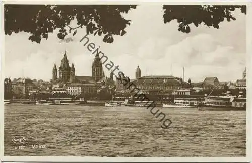 Mainz - Panorama - Passagierschiffe - Foto-AK - Verlag Karl Seyd Mainz gel. 1928