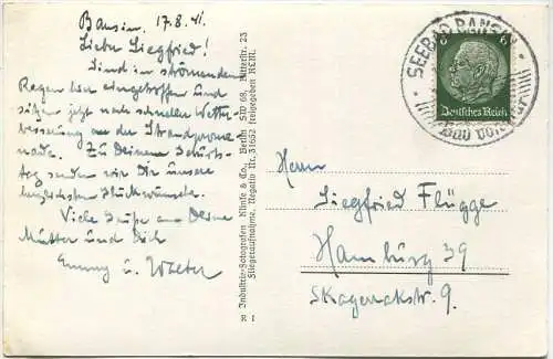 Ostseebad Bansin - Fliegeraufnahme - Foto-AK - Verlag Klinke & Co Berlin gel. 1941