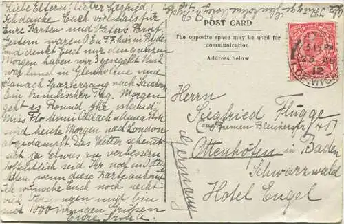 Isle of Wight - Ventnor - View from Eastcliff - Foto-AK - Gebrauchsspuren gel. 1912