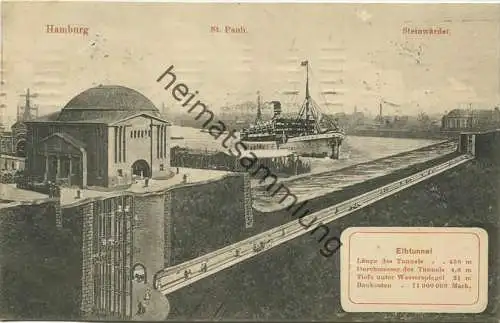 Hamburg St. Pauli - Steinwärder - Verlag Schaar & Dathe Trier gel. 1911