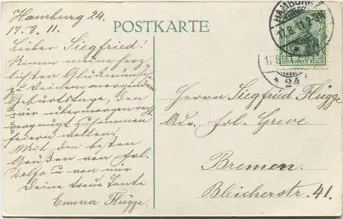 Hamburg - Alster-Panorama - Verlag W. B. L. H. gel. 1911
