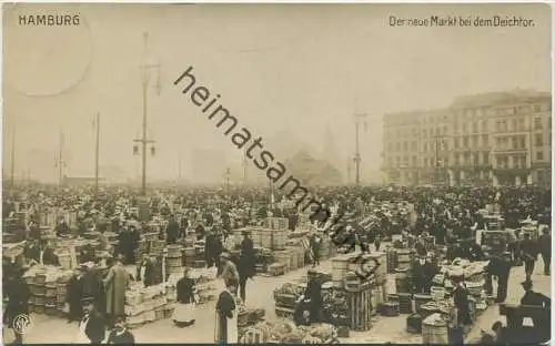 Hamburg - Der neue Markt bei dem Deichtor - Verlag Harry Heldt Hamburg gel. 1911