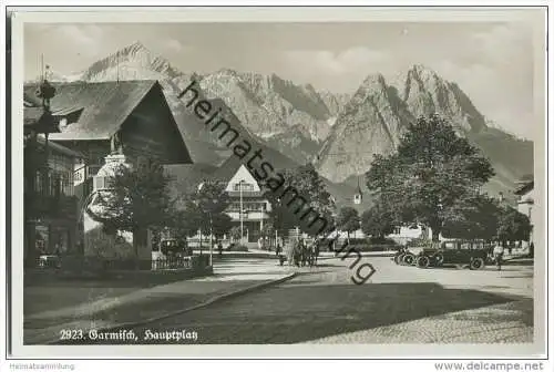 Garmisch - Hauptplatz - Foto-AK 30er Jahre