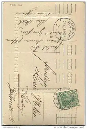 Fröhliche Ostern - Meisen - Osterei als Vogelnest - Prägedruck