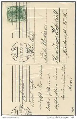 Neujahr - Haus im Schnee - Prägedruck