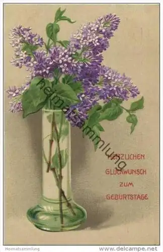 Geburtstag - Flieder - Prägedruck