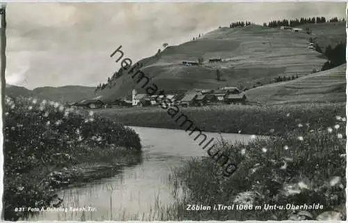 6677 Zöblen mit Unter- und Oberhalde - Foto-AK