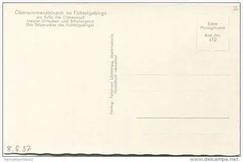 Oberwarmensteinach am Fusse des Ochsenkopf - Foto-AK 50er Jahre