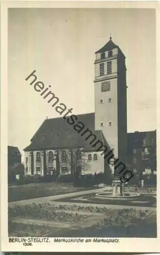 Berlin-Steglitz - Markuskirche am Markusplatz - Foto-Ansichtskarte - Verlag Ludwig Walter Berlin 40er Jahre