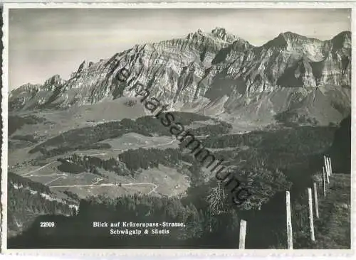 Blick auf Kräzernpass-Strasse - Schwägalp & Säntis - Foto-Ansichtskarte - Verlag Foto-Gross St. Gallen