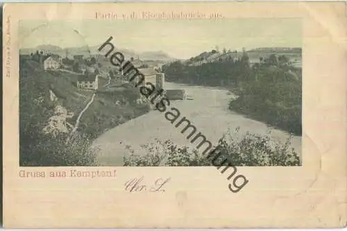 Kempten - Partie von der Eisenbahnbrücke aus - Verlag Karl Braun & Co München