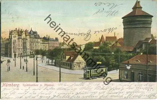 Nürnberg - Spittlertor - Plerrer - Strassenbahn - Verlag Hermann Ludewig Leipzig