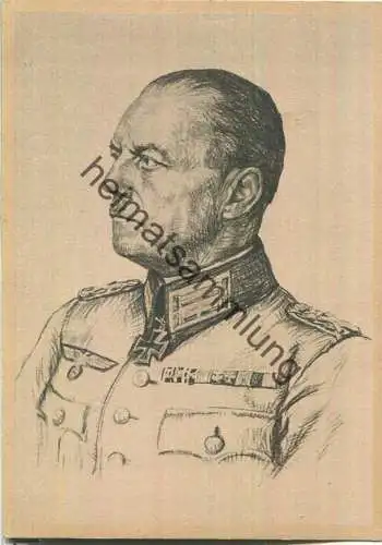 Ritterkreuzträger des Heeres - Gerd von Rundstedt - Zeichnung Prof. Oskar Graf München - Herstellung: F. Bruckmann KG