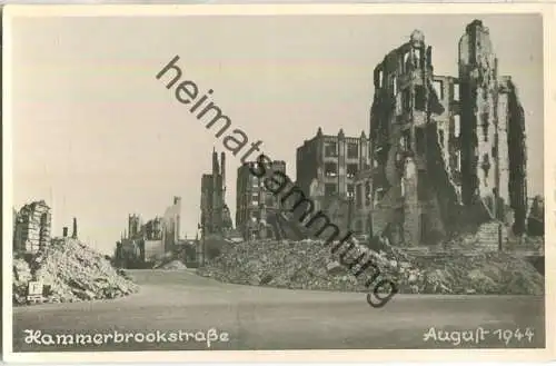 Hamburg - Zerstörungen - Hammerbrookstrasse - Foto-Ansichtskarte - Verlag Foto Hugo Schmidt Hamburg