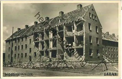 Hamburg - Zerstörungen - Horn - Washingtonallee - Foto-Ansichtskarte - Verlag Foto Hugo Schmidt Hamburg