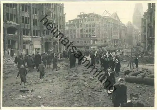 Hamburg - Zerstörungen - Mönckebergstrasse 1943 - Foto-Ansichtskarte - Verlag Foto Hugo Schmidt Hamburg