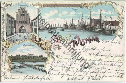 Wismar - Hafen - Seebad Wendorf - gel. 1898 - Verlag Reemt Eenboom Wismar