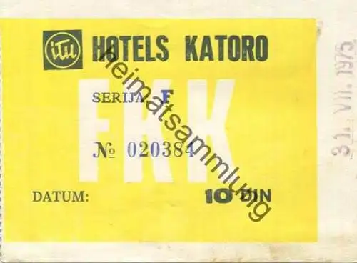 Kroatien - Istrien - Hotels Katoro - Eintrittskarte FKK 1975