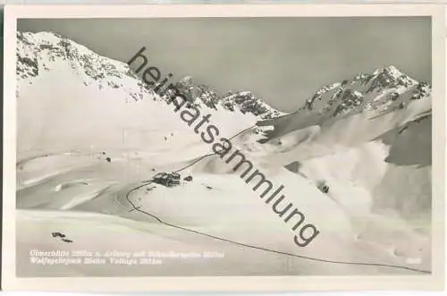 Ulmerhütte am Arlberg mit Schindlerspitze - Walfagehrjoch - Valluga - Foto-Ansichtskarte