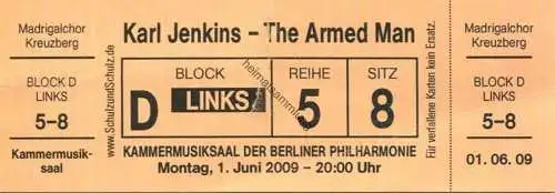 Deutschland - Berlin - Kammermusiksaal der Berliner Philharmonie 2009 - Madrigalchor Kreuzberg Karl Jenkins The Armed Ma