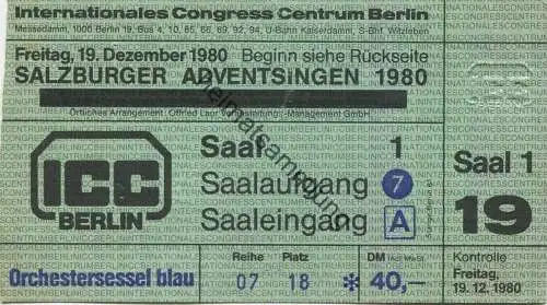 Deutschland - ICC Berlin - Internationales Congress Centrum 1980 - Salzburger Adventsingen - Eine Wohltätigkeits-Veranst