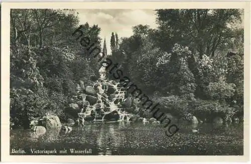 Berlin - Victoriapark - Wasserfall - Foto-Ansichtskarte