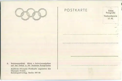 Berlin - Reichssportfeld - Osttor - Deutsche Kampfbahn - Foto-Ansichtskarte - Amtliche Olympia-Postkarte