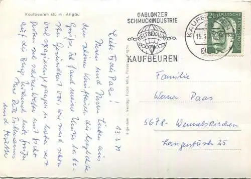 Kaufbeuren - Foto-AK Grossformat - Verlag Franz Milz Füssen gel. 1971