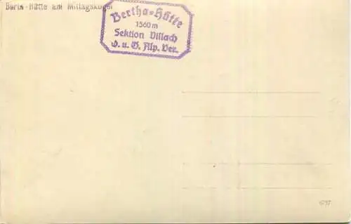 Bertha Hütte am Mittagskogel - Foto-AK