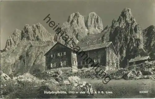 Hofpürglhütte - Foto-AK - Verlag P. Ledermann Wien 1936 gel. 1937