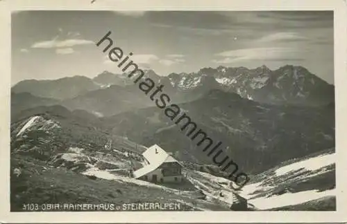 Hochobir - Rainerhaus - Steieralpen - Foto-AK 1928 - Verlag Helff Lichtbild Graz