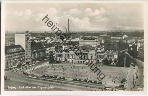 Leipzig - Blick über den Augustusplatz - Foto-Ansichtskarte - Verlag Karl Cramer Leipzig