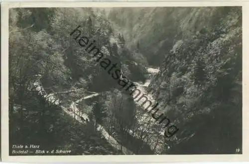 Thale - Bodetal - Blick von der Schurre - Foto-Ansichtskarte - Verlag Hermann Leiste Thale