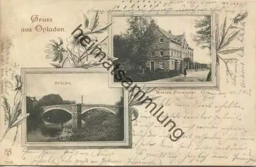 Opladen - Brücke - Marien Pensionat - Verlag J. Beck Opladen gel. 1903