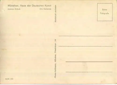 HDK410 - Die Ruhende - Johann Schult - Verlag Heinrich Hoffmann München