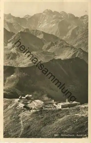 Nebelhorn - Ausblick mit Ed. Probst-Haus - Foto-AK - Verlag Verlag F. u. E. Heimhuber Sonthofen gel. 1938