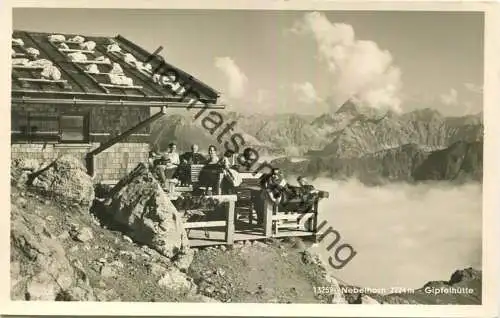 Nebelhorn - Gipfelhütte - Foto-AK - Verlag Verlag F. u. E. Heimhuber Sonthofen
