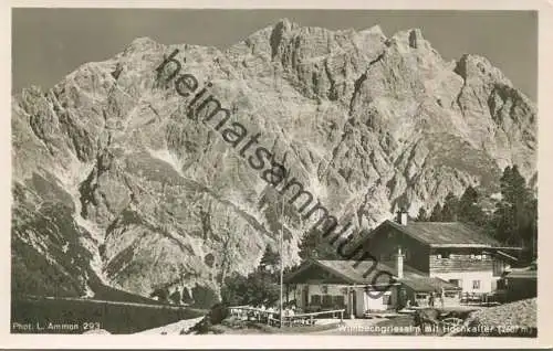 Wimbachgries Schutzhütte mit Hochkalter - Foto-AK - Verlag L. Ammon Berchtesgaden