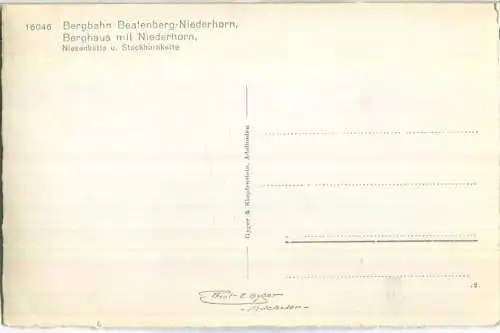Bergbahn Beatenberg-Niederhorn - Berghaus mit Niederhorn - Verlag Gyger & Klopfenstein Adelboden