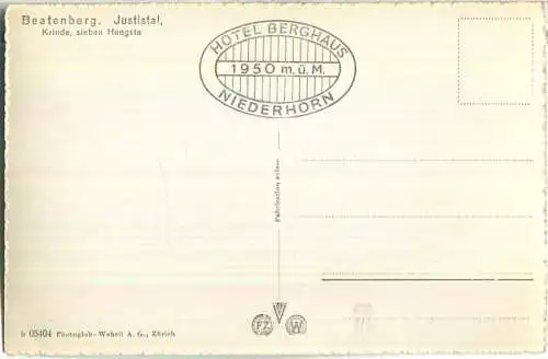 Beatenberg - Justistal - Krinde - sieben Hengste - Foto-Ansichtskarte - Verlag Photoglob-Wehrli AG Zürich