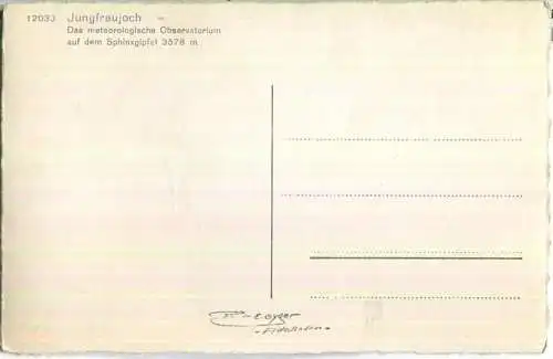 Jungfraujoch - Das meteorologische Observatorium auf dem Sphinxgipfel - Foto-Ansichtskarte - Verlag E. Gyger Adelboden