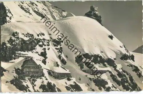 Jungfraubahn - Berghaus und Station Jungfraujoch - Foto-Ansichtskarte - Verlag E. Gyger Adelboden 30er Jahre