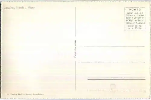 Jungfrau - Mönch - Eiger - Kuhherde - Foto-Ansichtskarte - Verlag Walter Schild Interlaken 30er Jahre