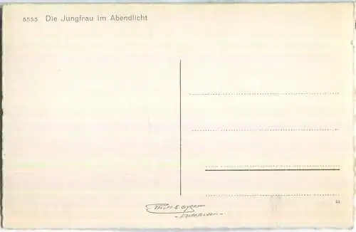 Die Jungfrau im Abendlicht - Foto-Ansichtskarte - Verlag E. Gyger Adelboden 30er Jahre